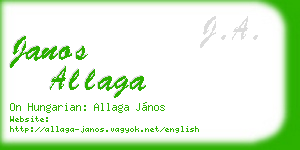 janos allaga business card